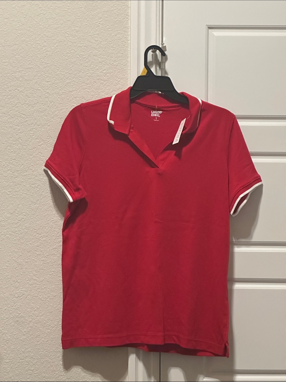 Women's Supima Short Sleeve Tipped Johnny Collar Polo Shirt
